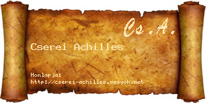 Cserei Achilles névjegykártya